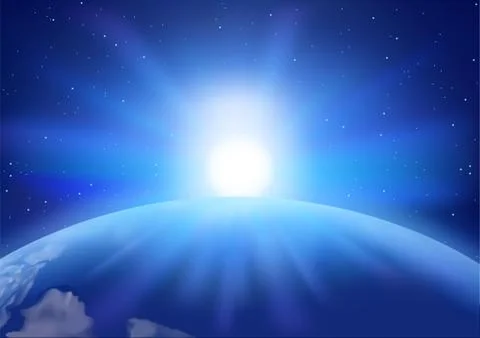 Space Sunset Background Illustrazione stock