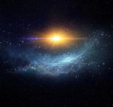 Space sunshine. Blast into deep space. Stock Illustration