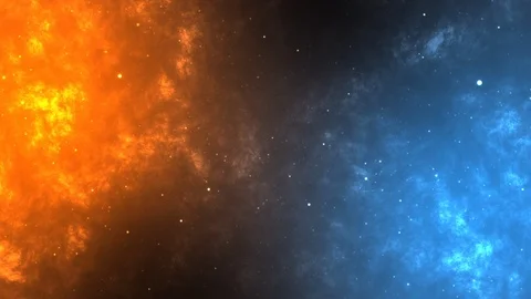 orange and blue nebula