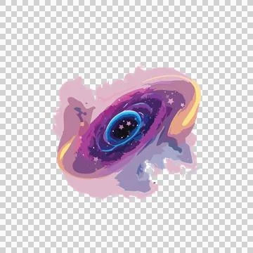 Space Swirling Galaxy Silhouette Element spiraling Stock Illustration