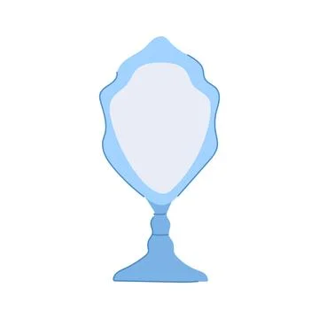 Space table mirror cartoon vector illustration Stock Illustration