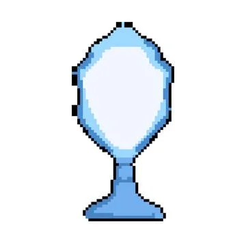 Space table mirror pixel art vector illustration Stock Illustration