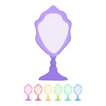 Space table mirror vector cartoon graphic Stock Illustration