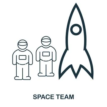 Space Team icon. Flat style icon design. UI. Illustration of space team icon Stock Illustration