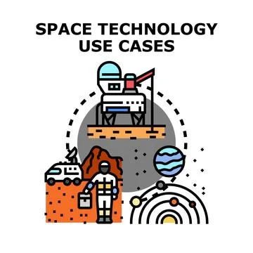 Space technology exploring planetary surfaces and celestial bodies Ilustración de archivo