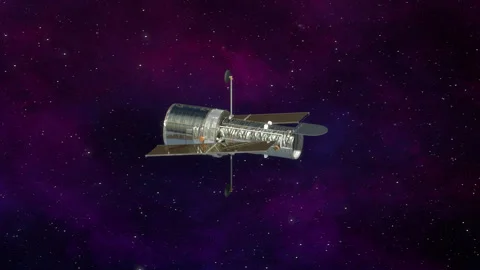 The space telescope explores deep space. Stock-Footage 333701907