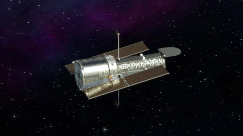 The space telescope explores deep space. Stock Footage 334408930