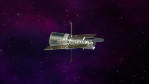 The space telescope explores deep space. Vídeo Stock 337003940