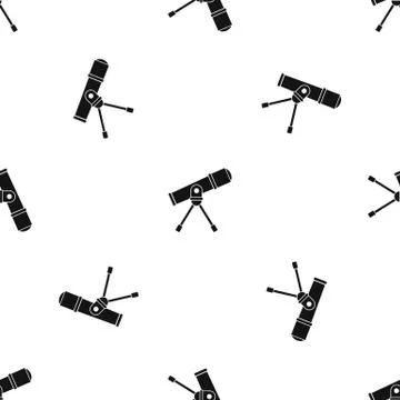 Space telescope pattern seamless black Stockillustratie