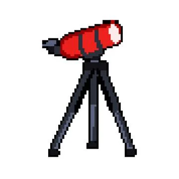 Space telescope pixel art vector illustration Stock Illustration