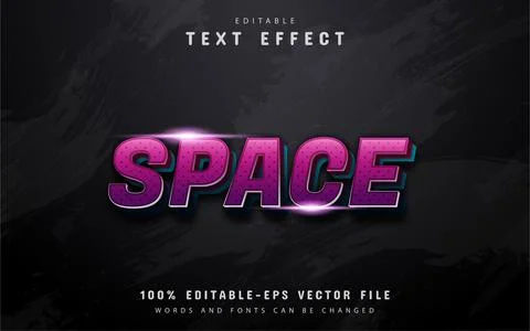 Space text, 3d purple gradient style text effect Stock Illustration