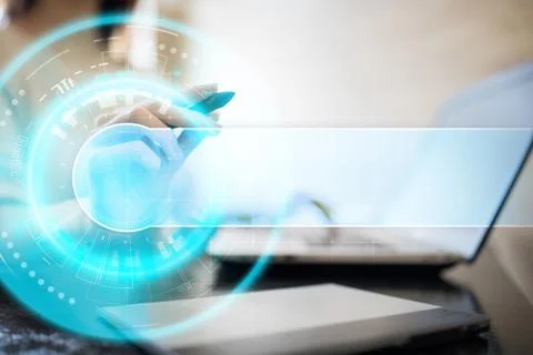 Space for text on Abstract background. Virtual screen futuristic interface Stock Photos