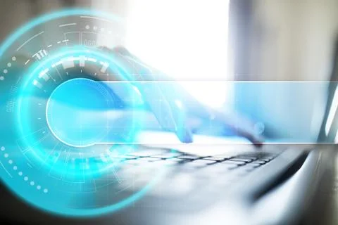 Space for text on Abstract background. Virtual screen futuristic interface 스톡 사진