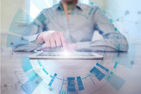 Space for text on Abstract background. Virtual screen futuristic interface 스톡 사진