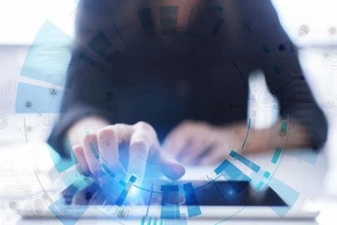 Space for text on Abstract background. Virtual screen futuristic interface Stock Photos