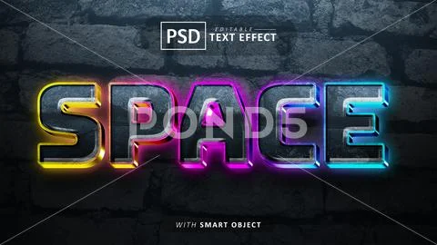 Space text - editable 3d font effects Plantilla PSD