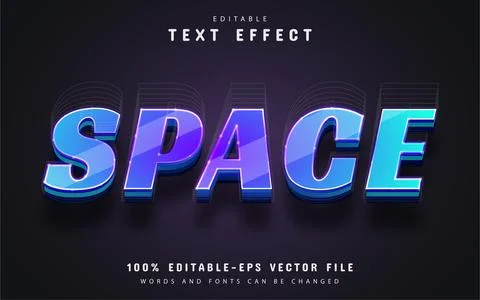 Space text, editable 3d style text effect Illustrazione stock