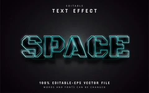 Space text, editable text effect Illustrazione stock