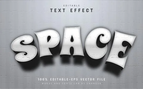Space text effect editable Stock Illustration