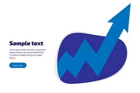 Space for text on the left and blue growth arrow on an abstract blue spot on Stock Illustration