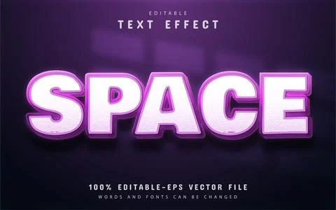 Space text, purple gradient text effect editable Illustrazione stock