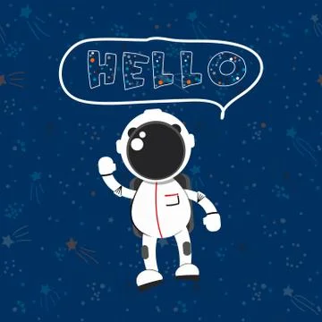 Space theme background. Cute vector illustration. Stock Illustration
