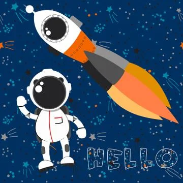Space theme background. Cute vector illustration. Stock Illustration