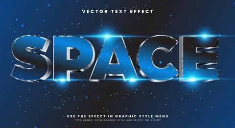 Space theme bright color editable text effect Illustrazione stock