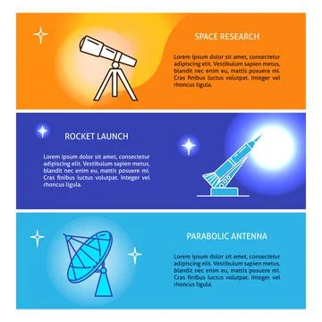 Space theme flyer templates with place for text Stock Illustration