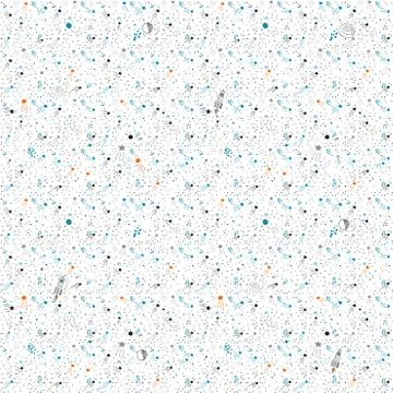 Space theme seamless pattern background. Cute vector illustration. Stock Illustration