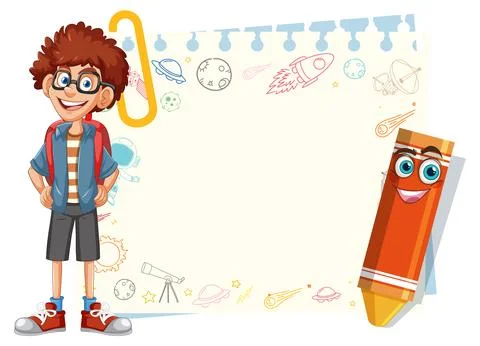 Space-Themed Educational Illustration Stock Illustration