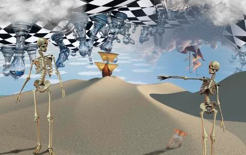 Space Time and Combinations Stock Illustration