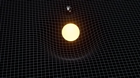 Space Time Demonstration with Sun and Earth 4K Stock-Footage 348533050