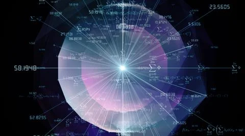Space time mathematical equation model of space and time continuum  Stock Illustration