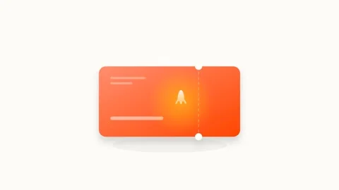 Space Tourism Ticket Icon with Rocket Stamp and Pulsing Confirmation Glow Stock-Footage 346130706