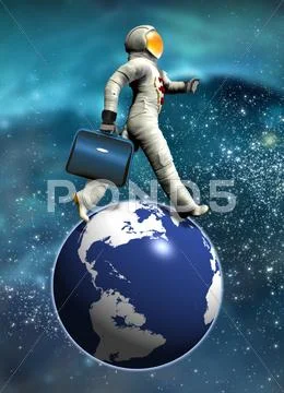 Space tourist, conceptual artwork Stock Illustration