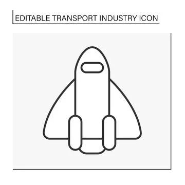Space transport line icon Stock Illustration