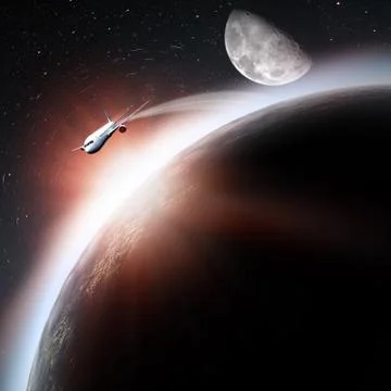 Space transportation and technologies in the future, abstract backgrounds Stock Illustration