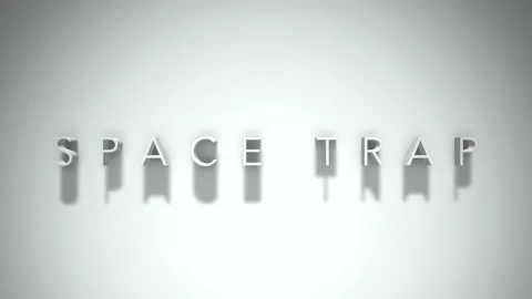 SPACE TRAP 3D title animation with shadows on a white background Stock-Footage 296808932