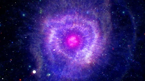 Space travel deep space exploration travel to Helix Nebula Stock Footage 162321855