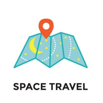 Space Travel icon - Galactic Map - Tourism to Outer Space - Exploration Astro Stock Illustration