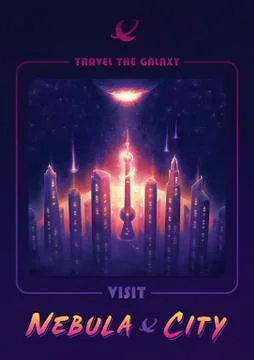 Space Travel Poster Stock Illustration
