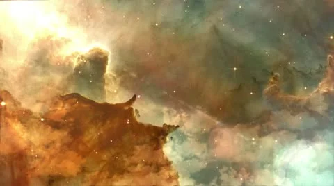 Space Travel through stars to Nebula Stock Footage