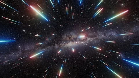 Space travel with warp speed, hyper space towards galaxy Stock Footage 248952386