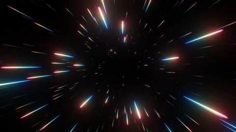 Space travel with warp speed, hyper space or faster than light travel Stock Footage 314827780