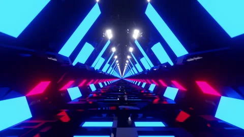 Space Triangles Tunnel Loop Stock Footage 313793606