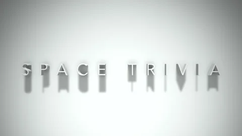 Space trivia 3D title animation with shadows on a white background Stock Footage 297856057