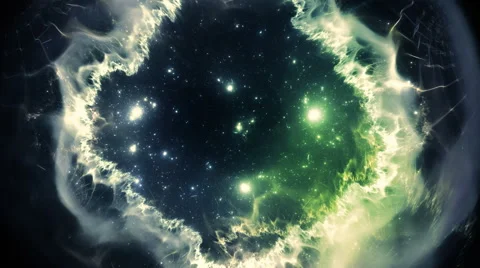 Space tunnel or time warp, traveling in space with stars. Stock Footage