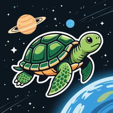 Space turtle planet Stock Illustration