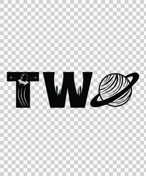 Space Two Text Written With Ufo And Planet Stock Illustration